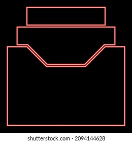 Documentos neones archivar o dibujar color rojo ilustración vectorial imagen de estilo plano luz