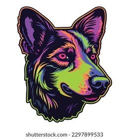 Icono Llanto De Perro Neon Aislado En Fondo Blanco
