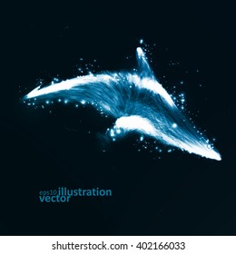 Neon dolphin, abstract futuristic art, stylish illustration eps10