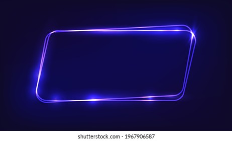 Neon Double Rounded Parallelogram Frame Shining Stock Vector (Royalty ...