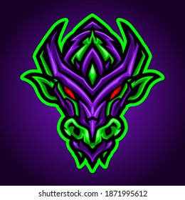 Neon Dragon Head for Logo