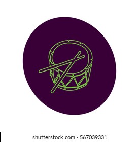 Neon drum vector logo
Musical instrument icon
Percussion instruments