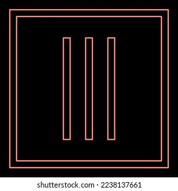 Neon drying without spin Clothes care symbols Washing concept Laundry sign red color vector illustration image flat style light