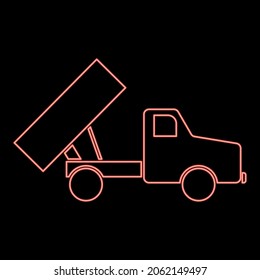 Neon dumper red color vector illustration flat style light image