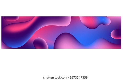 Neon Duotone Fluid Gradient - Formas Orgânicas Líquidas Abstract Vetor