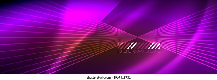 Neon dynamic beams vector abstract wallpaper background. Wallpaper background, design templates for business or technology presentations, internet posters or web brochure covers