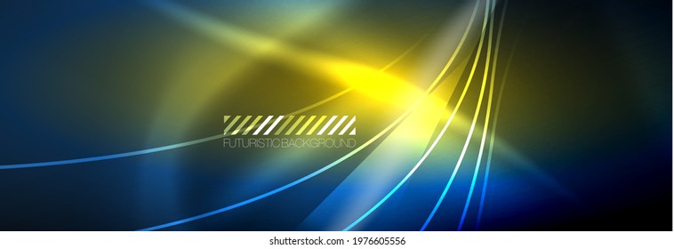 Neon dynamische Balken, Vektorgrafik abstrakter Hintergrund. Hintergrund, Design-Vorlagen für Geschäfts- oder Technologiepräsentationen, Internet-Plakate oder Web-Broschürenumschläge