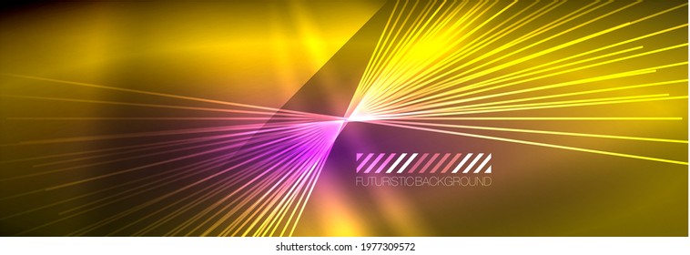 Fondo de fondo de fondo de fondo de fondo de fondo de fondo de vigas dinámicas neón vectorial. Fondo de escritorio, plantillas de diseño para presentaciones de negocios o tecnología, carteles de Internet o portadas de folletos web