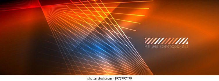 Neon dynamic beams vector abstract wallpaper background. Wallpaper background, design templates for business or technology presentations, internet posters or web brochure covers