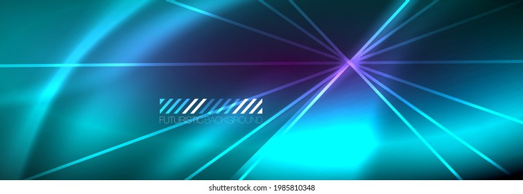 Neon dynamic beams vector abstract wallpaper background. Wallpaper background, design templates for business or technology presentations, internet posters or web brochure covers