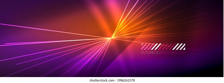 Neon dynamic beams vector abstract wallpaper background. Wallpaper background, design templates for business or technology presentations, internet posters or web brochure covers