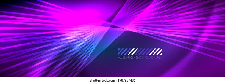 Neon dynamic beams vector abstract wallpaper background. Wallpaper background, design templates for business or technology presentations, internet posters or web brochure covers