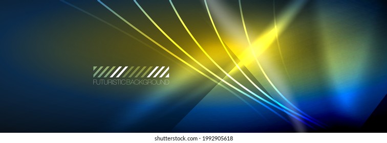 Neon dynamic beams vector abstract wallpaper background. Wallpaper background, design templates for business or technology presentations, internet posters or web brochure covers