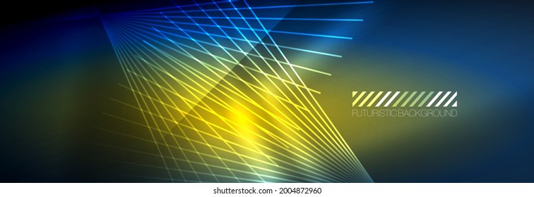 Neon dynamic beams vector abstract wallpaper background. Wallpaper background, design templates for business or technology presentations, internet posters or web brochure covers