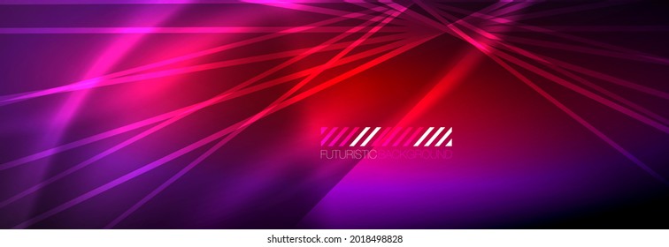 Neon dinâmico vigas vetor abstrato papel de parede fundo. Fundo de papel de parede, modelos de design para apresentações de negócios ou tecnologia, cartazes de internet ou capas de brochura da web