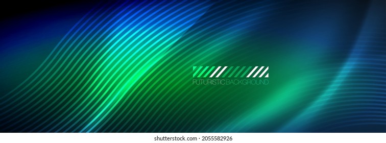 Neon dynamic beams vector abstract wallpaper background. Wallpaper background, design templates for business or technology presentations, internet posters or web brochure covers