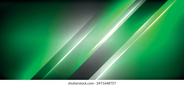 Neon dynamic diagonal light rays background. Techno digital geometric concept design for wallpaper, banner, presentation, background