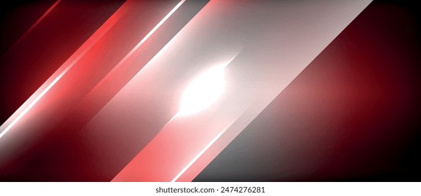 Neon dynamic diagonal light rays background. Techno digital geometric concept design for wallpaper, banner, presentation, background