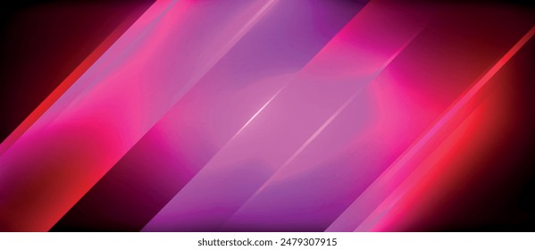 Neon dynamic diagonal light rays background. Techno digital geometric concept design for wallpaper, banner, presentation, background