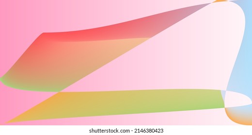 Neon Dynamic Fluid Technology Illustration. Modern Pink Multicolor Layers Rainbow Gradient Mesh. Minimal Pastel Smooth Shape Office Background. Digital Psychedelic Futuristic Color Horizontal Lines.