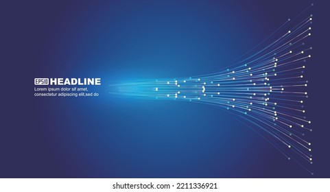 Neon dynamic luminous dot line Internet technology vector background
