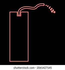 Neon dynamite red color vector illustration flat style light image