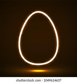 Neon Easter egg. Vector geometric element