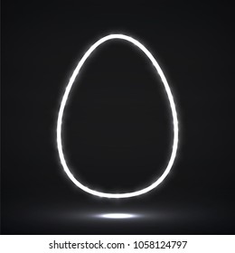 Neon Easter egg. Vector geometric element