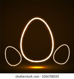 Neon Easter eggs. Vector geometric element