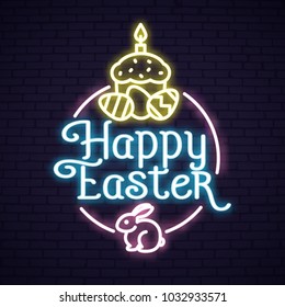 Neon Easter templates set