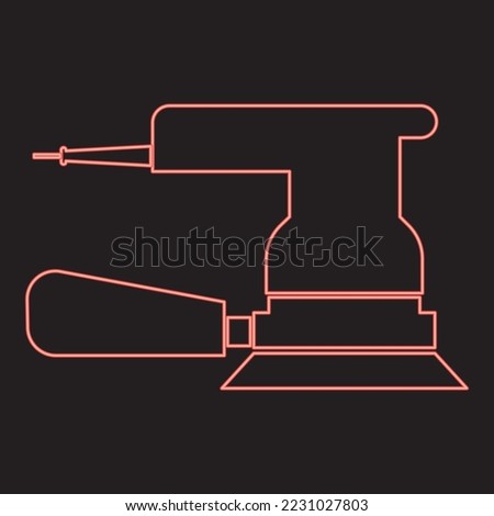 Neon eccentric grinder red color vector illustration image flat style light
