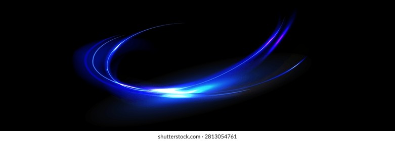 Neon Eclipse Glowing Blue Rings. Celestial Blue. Neon Circle Glow. Blue Orbit. Light Rings. Sapphire Glow Neon