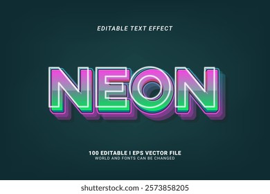 Neon Editable Text Effect Design