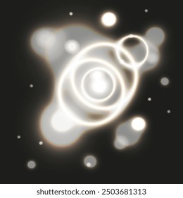 Neon effect Highlight element isolated black background. Cosmic symbol. Birth newest universe 