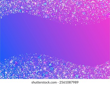 Neon Effect. Hologram Serpentine. Unicorn Tinsel. Happy Isolated Backdrop. 3d Concept. Modern Ribbon. Blue Light Paper. Falling Poster. Pink Neon Effect