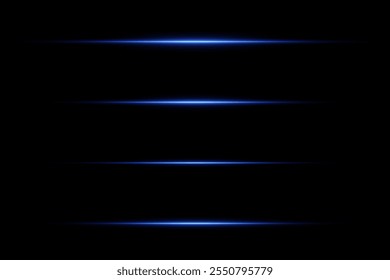 Efecto neón de rayos láser y líneas. Sobre un fondo negro.