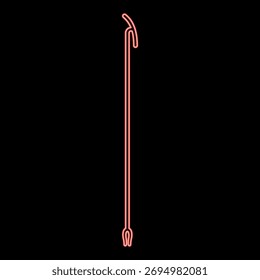 Cetro egipcio de neón Uas color rojo Imagen de Ilustración vectorial de luz de estilo plano