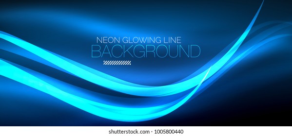 Neon elegant smooth wave lines vector digital abstract background