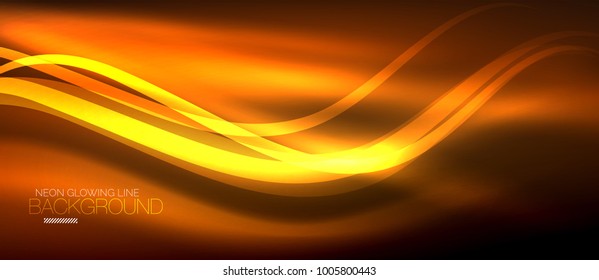 Neon elegant smooth wave lines vector digital abstract background