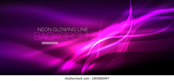 Neon elegant smooth wave lines vector digital abstract background