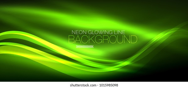 Neon elegant smooth wave lines vector digital abstract background