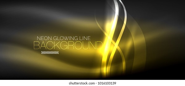Neon elegante líneas de onda suave vectorial fondo abstracto digital
