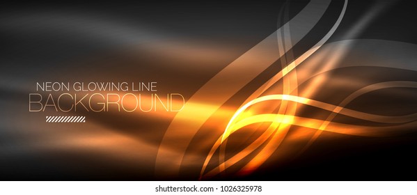 Neon elegant smooth wave lines vector digital abstract background