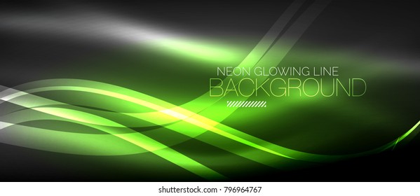 Neon elegante líneas de onda suave vectorial fondo abstracto digital