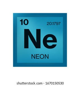 Neon element from the periodic table