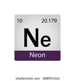 Neon element periodic table. Chemistry concept. Vector illustration perfect for cards, posters, stickers.