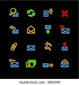 neon e-mail icons