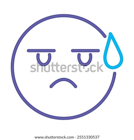 neon emoji confused expression isolated