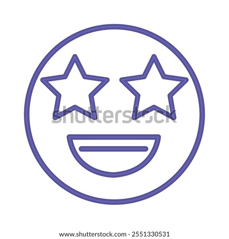 neon emoji stars eye isolated