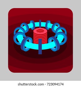 Neon energy concept background. Cartoon illustration of neon energy vector concept background for web design